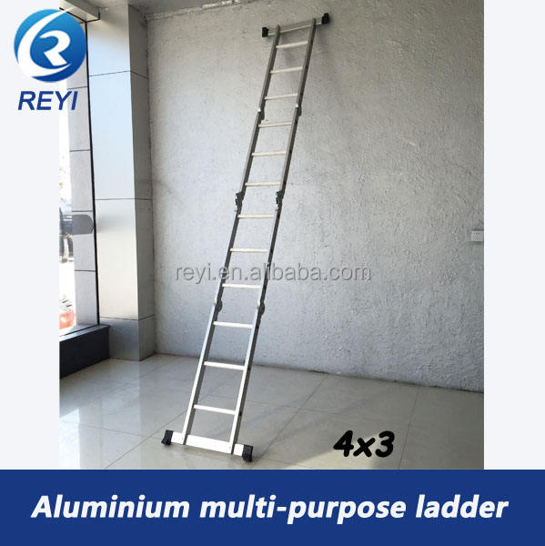 Aluminum multipurpose ladder with hinge in aluminium ladder