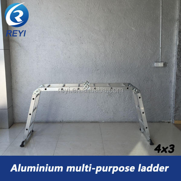 Aluminum multipurpose ladder with hinge in aluminium ladder