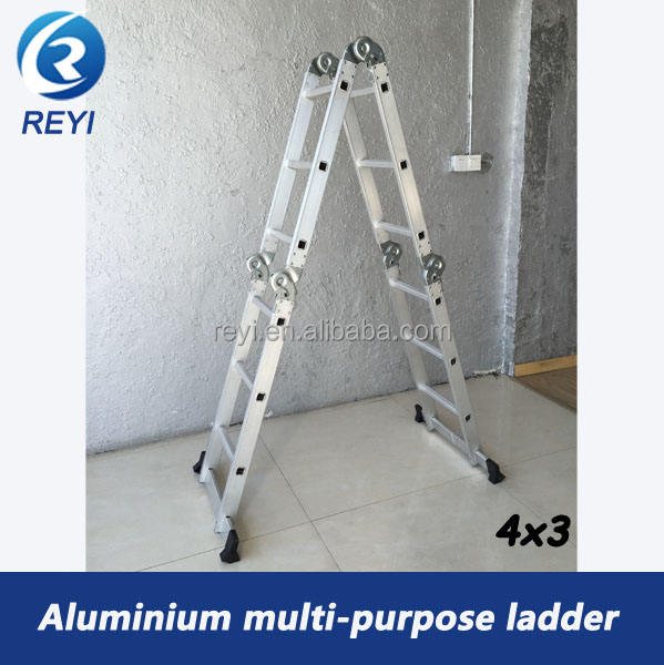 Aluminum multipurpose ladder with hinge in aluminium ladder