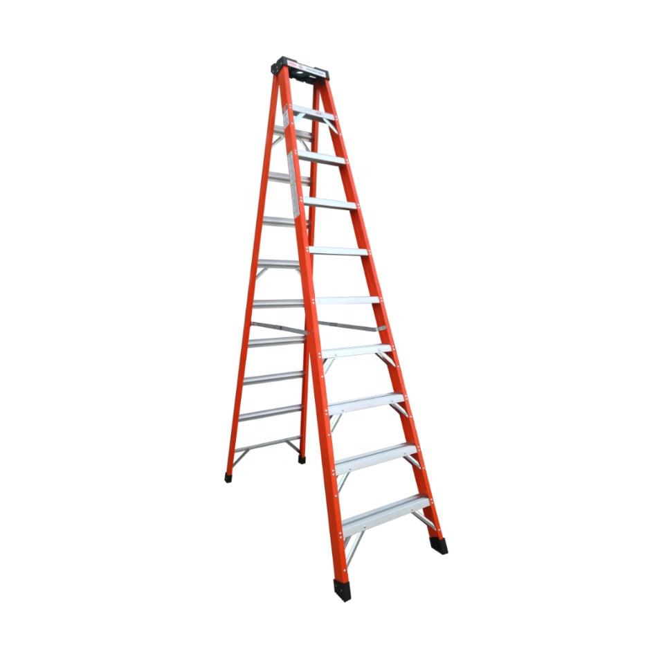 Fiberglass folding ladder