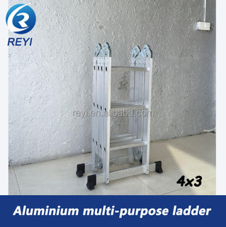 Aluminum multipurpose ladder with hinge in aluminium ladder