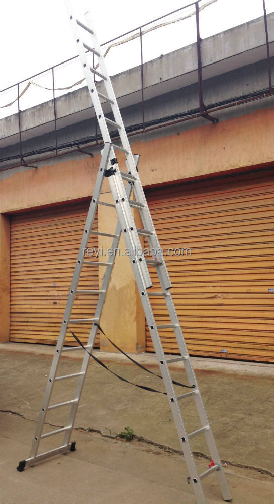 Aluminum combination ladder triple extension ladder with 3x10